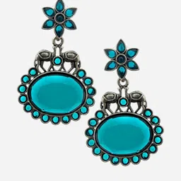 BFC - BUY FOR CHANGE Silver-Plated Alloy Artificial Stones Chandbalis-picture-7