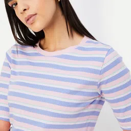 max Women Solid Round Neck Pure Cotton Multicolor T-Shirt-picture-4