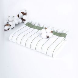 Thirsty Towel Green & White 1 Striped Cotton 225 GSM Bath Towel-image-95
