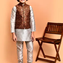 PRINTCULTR Boys Regular Kurta with Churidar-1