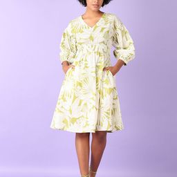 V-Mart Women Floral Printed Puff Sleeve Fit and Flare Midi Dress-image-92