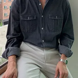 StyleCast Men Spread Collar Solid Casual Shirt-image-66