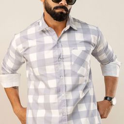 SURHI Men Relaxed Gingham Checks Semi Sheer Striped Casual Shirt-image-29