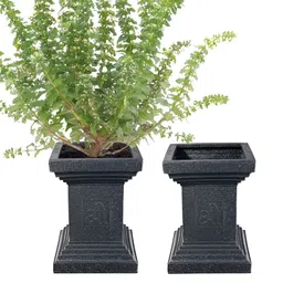 RUBOXA 2-Pcs Brown Textured UV-ProtectedTulsiPlanters-image-20