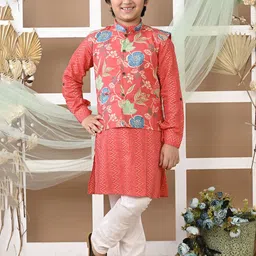 LIL PITAARA Boys Printed Regular Pure Cotton Kurta with Pyjamas-52