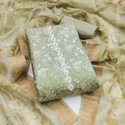 HERE&NOW Embellished Unstitched Dress Material-image-53