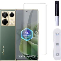 Gorilla Cases Edge To Edge Tempered Glass for Infinix Note 40 Pro 5G, Infinix Note 40 Pro 5G (Premium Technology UV Glass With Installation Kit , Cable Protector)-image-2