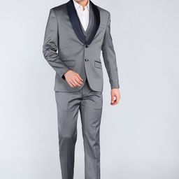 park avenue Men SB2 BTN SLM DETCHBL SHWL REV WC 3PC SUIT Self Design Suit-picture-47