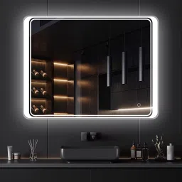 Modern LED Circular Wall Mounted 15*18 inch & 3 Mode Backlit Lighted Bathroom Mirror-image-4
