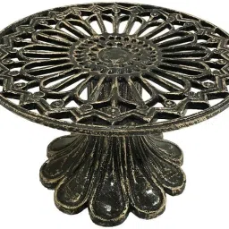 Antique Cake & Fruit Stand Utility Stand Vintage Round Aluminium Cake Server-10
