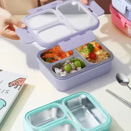 Elegant 100% Leak-proof Bento 3 Containers Lunch Box-image-46