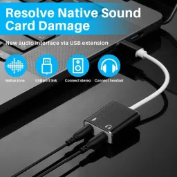 IMAGINEA External Sound Card, Type C Sound Card Stereo Audio Adapter 3.5mm type c Internal Sound Card image 2