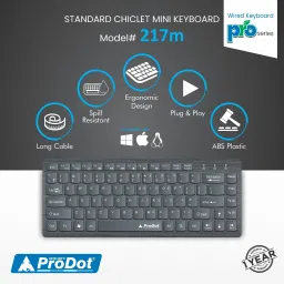PRODOT Laptop Keypad Size 217m Mini Wired Keyboard Wired USB Standard Laptop Keyboard Compatible with Desktop, Laptop, Mac image 4