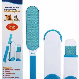 DOGSTAR 2-Pieces Double-Sided Lint Brush, Pet Hair Remover for Furniture, Clothes, Blue and White Slicker Brushes forDog, Cat-image-39