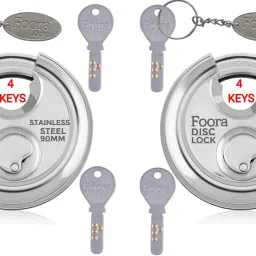 Disc 90mm Shutter/Door Lock with 4 Hi-Tech Brass Keys Each, Hardened Shackle Lock-11