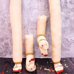 PujaNPujari Fabric Hands and Legs Set for Varalakshmi Goddess Decorative Showpiece - 25.4 cm-image-90