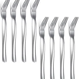 Stainless Steel Forks Cutlery Set for Home, Kitchen & Restaurant (Silver, 8 Pcs) Stainless Steel Dinner Fork Set-image-65