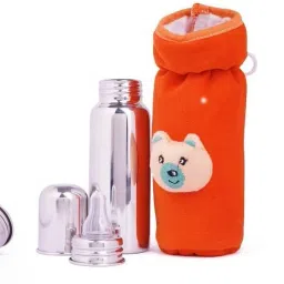 Stainless Steel Baby Feeding Bottle Infant Milk Bottle with Cover- Stainless Steel-image-53