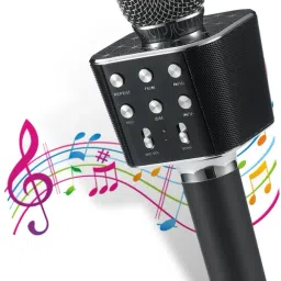 Karaoke Duplex Bluetooth Mic Wireless Bluetooth Microphone Connection Player Speaker 2-in1 With Recording + USB + FM Microphone Karoke Mic-image-30