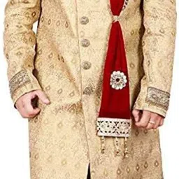 Cotton Blend Embroidered Maroon Men Dupatta-22