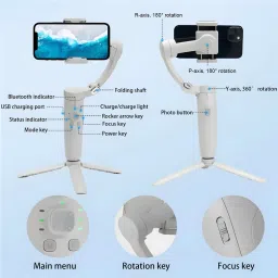 Omexcart 3-axis stabilizer intelligent camera head multiple tracking modes face tracking 3 Axis Gimbal for Mobile image 2