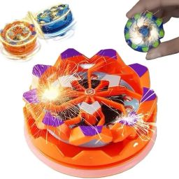 Fireworks Fingertip Gyro,Handheld Collision Sparks Light Up Spinning Top-image-1