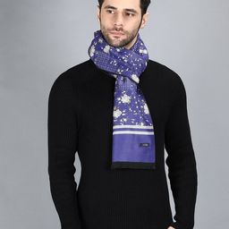 Alvaro Castagnino Men Purple & White Floral Print Muffler-image-55