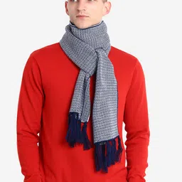 JoE Hazel Men Blue & White Printed Muffler-image-14