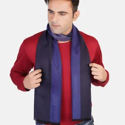 MUFFLY Men Purple Colourblocked Woven Reversible Mufflers-image-39