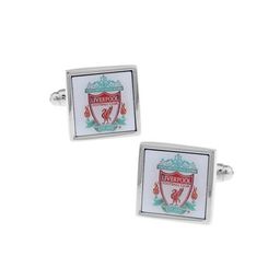 The Tie Hub Men White & Silver-Toned Liverpool Logo Cufflinks-image-11