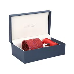 Peter England Men Maroon Printed Accessory Gift Set-image-65