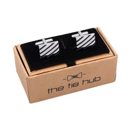 The Tie Hub Rhodium-Plated Brass Cufflink-image-5