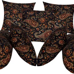 5 Cushion and 2 Microfibre Floral Bolster Pack of 7-image-17