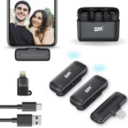 Dual Wireless Mic with Charging Case for Vlogging/Recording For Type C/iPhone Microphone-17