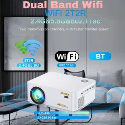 Omex 4K Android Dolby Audio Dual Wifi 5G BT5.0 6D Keystone E-Focus 9500LM ( 750 ANSI) (9500 lm / 2 Speaker / Wireless / Remote Controller) Portable Projector image 3