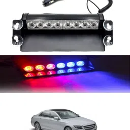 12V Red & Blue Dash 8Led Police Strobe Flash Warning Light For Car/SUV/Jeep-078 Fog Lamp Car, Truck, Van LED for Mercedes Benz (12 V, 55 W)-image-60