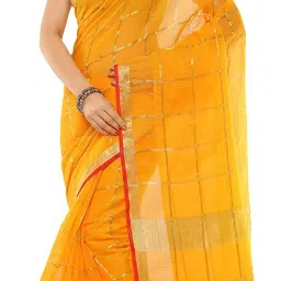 Checkered Kota Doria Cotton Silk Saree-image-30
