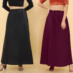 DECOFIN Inskirt Combo Black-Wine Pure Cotton Petticoat-image-69