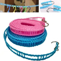 Nylon Clothesline Windproof Clothes Drying Rope Travel Clothes Line Polyester Retractable Clothesline-image-2
