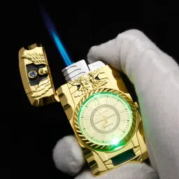 humbig ™Jet Torch Lighter Turbo Butane Gas Windproof Lighter Jet Flame Watch Lighter And Flashing Light 4 Colors in Watch | Metal Pocket Pocket Lighter image 5