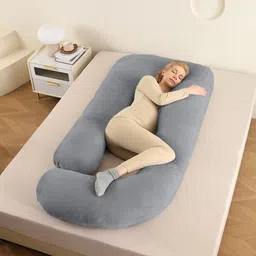 staranddaisy J Shape Full Body Support Pregnancy Pillow | Maternity Pillow For Pregnant Women Microfibre Solid Pregnancy Pillow Pack of 1-picture-27