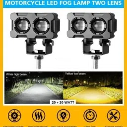 TRYFLY Motorcycle LED Fog Lamp Two Lens White Yellow Heavy Quality Fog Lamp Motorbike, Car, Truck, Van LED (12 V, 20 W)-image-7
