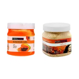 FEELHIGH Set of Papaya Gel & Saffron Face Scrub - 500 ml each-28