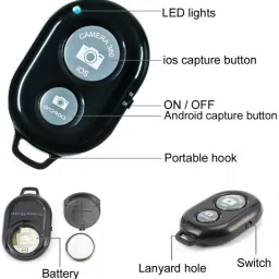 POZUB Hot Selling High Quality Bluetooth Phone Remote Shutter PZB-5208 Wireless Bluetooth Shutter Remote Control Button Self-Timer Long Distance Camera Phone Selfie Stick Monopod Shutter Bluetooth Remote Controller Shutter Bluetooth Remote Controller Shutter Button For Selfie Click And Portable For Ios, Android Devices Remote Controller For Click Selfies Bluetooth Photo Clicker Video Shutter RemoteCamera Remote Control image 3