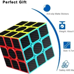 authfort Speed Puzzle 3 x 3 Carbon Fiber Stickers & Pyraminx Triangle cube image 2