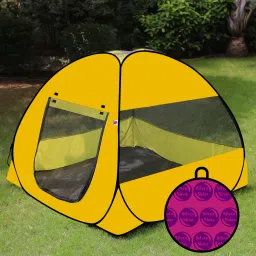Yellow color Foldable Yellow Patterns Popup Kids Play Tent House-image-97