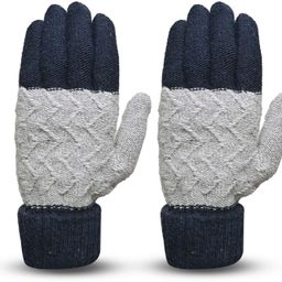 loom legacy Embroidered, Self Design, Printed Winter Men Gloves-picture-5