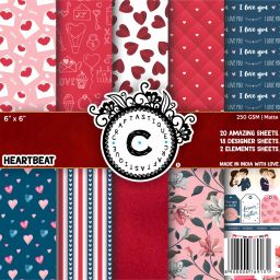 Heartbeat Love Designer 6 x 6 inches 250 gsm Craft paper-24