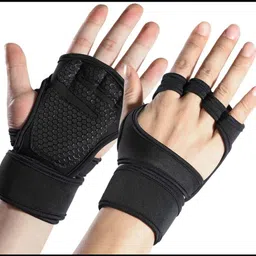 jai shri Fingerless Gloves Slip Adjustable Half Finger Sports Gloves Climbing Cycling_ Gym & Fitness Gloves-picture-9
