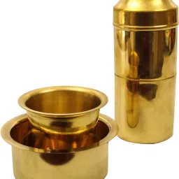 Brass Filter Coffee Maker, Brass, Decoction Liquid Maker-COMBO OF DABRA SET-1 Indian Coffee Filter-17